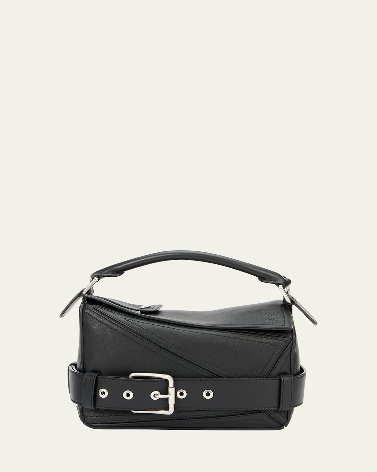 Loewe Puzzle Biker Top-Handle Bag in Shiny Leather