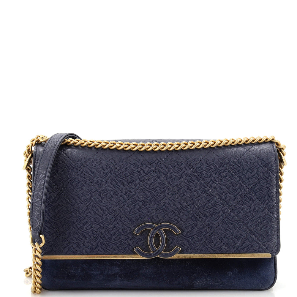 CHANEL Lady Coco Flap Bag Quilted Caviar and Suede Medium