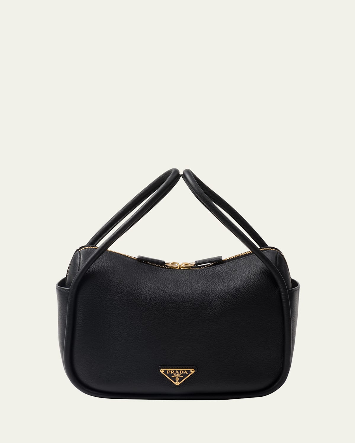 Prada Flou Zip Leather Top-Handle Bag