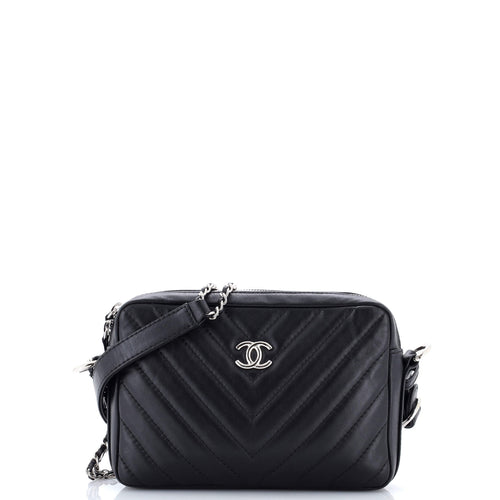 CHANEL Promenade Camera Bag Chevron Lambskin Small