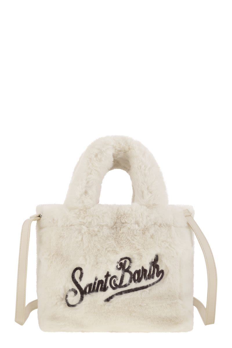 Mc2 Saint Barth Soft Fur Mini Vanity Bag in Light Beige | VAMI012