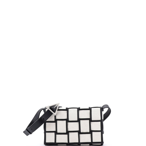 Cassette Crossbody Bag Padded Maxi Intrecciato Canvas with Leather