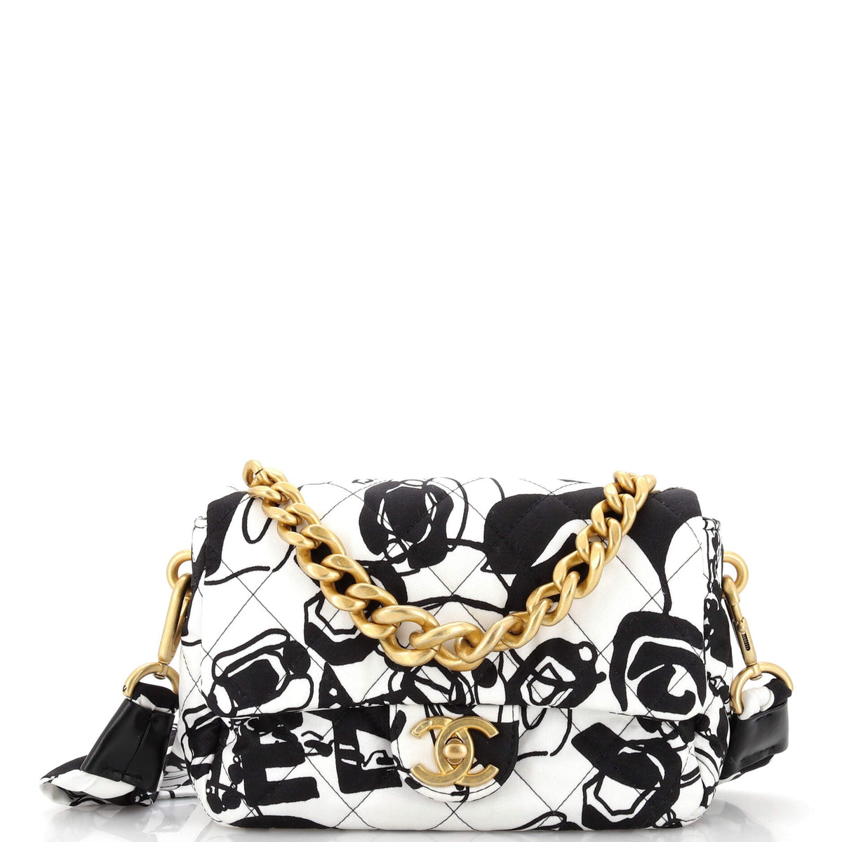 Chanel CHANEL Deer Coco Flap Bag Quilted Printed Canvas Mini
