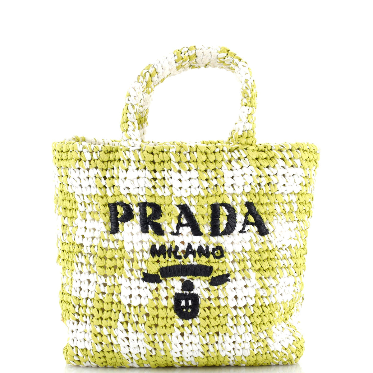 Prada PRADA Logo Tote Raffia Small