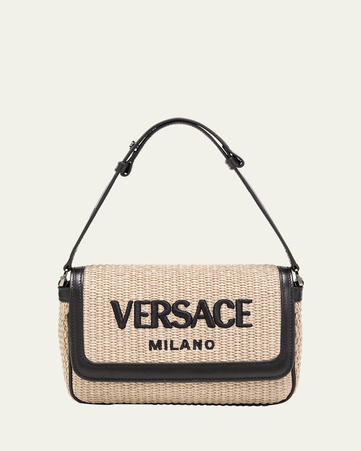 Versace Men's Embroidered Raffia Mini Crossbody Bag