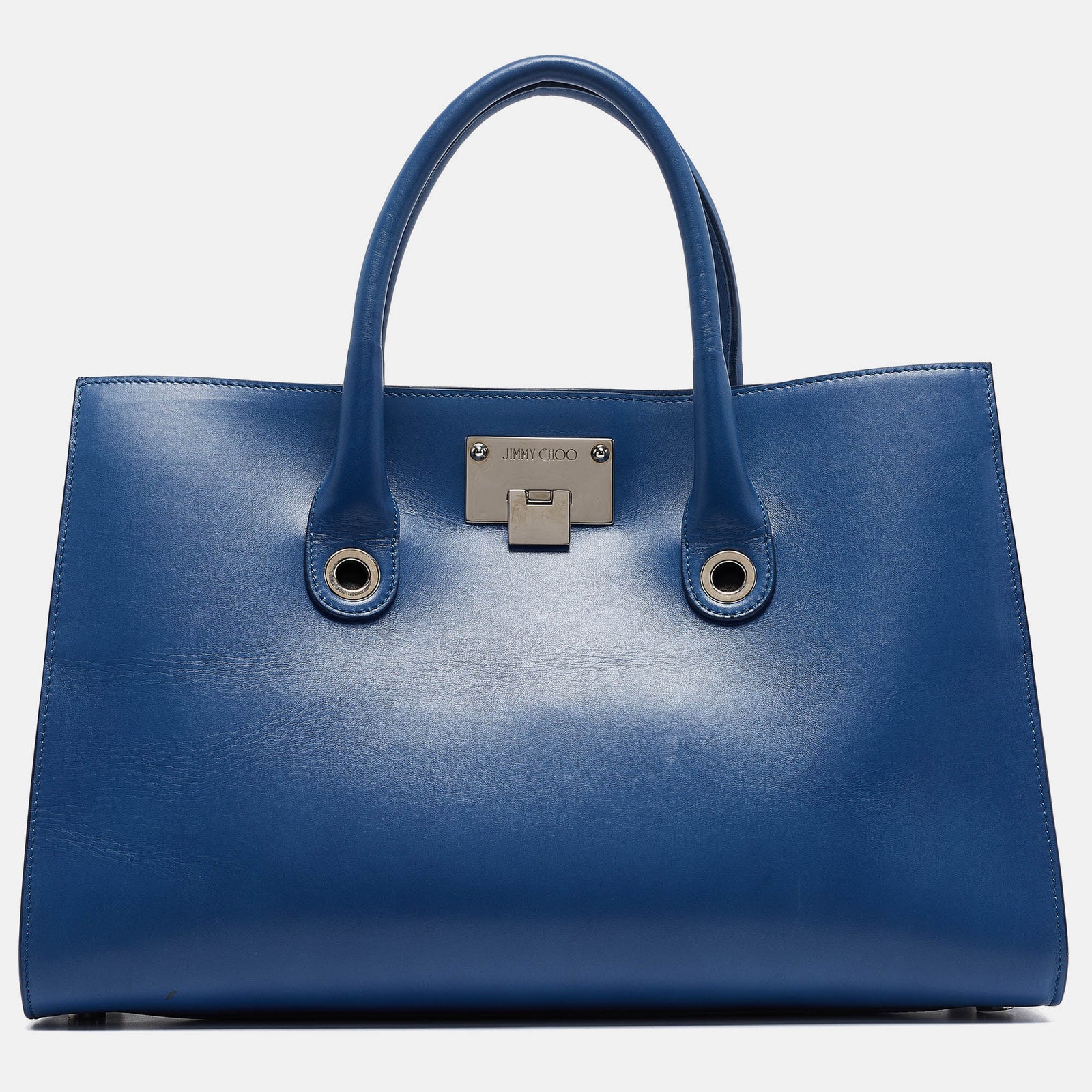 Jimmy Choo Bllue Leather Riley Tote