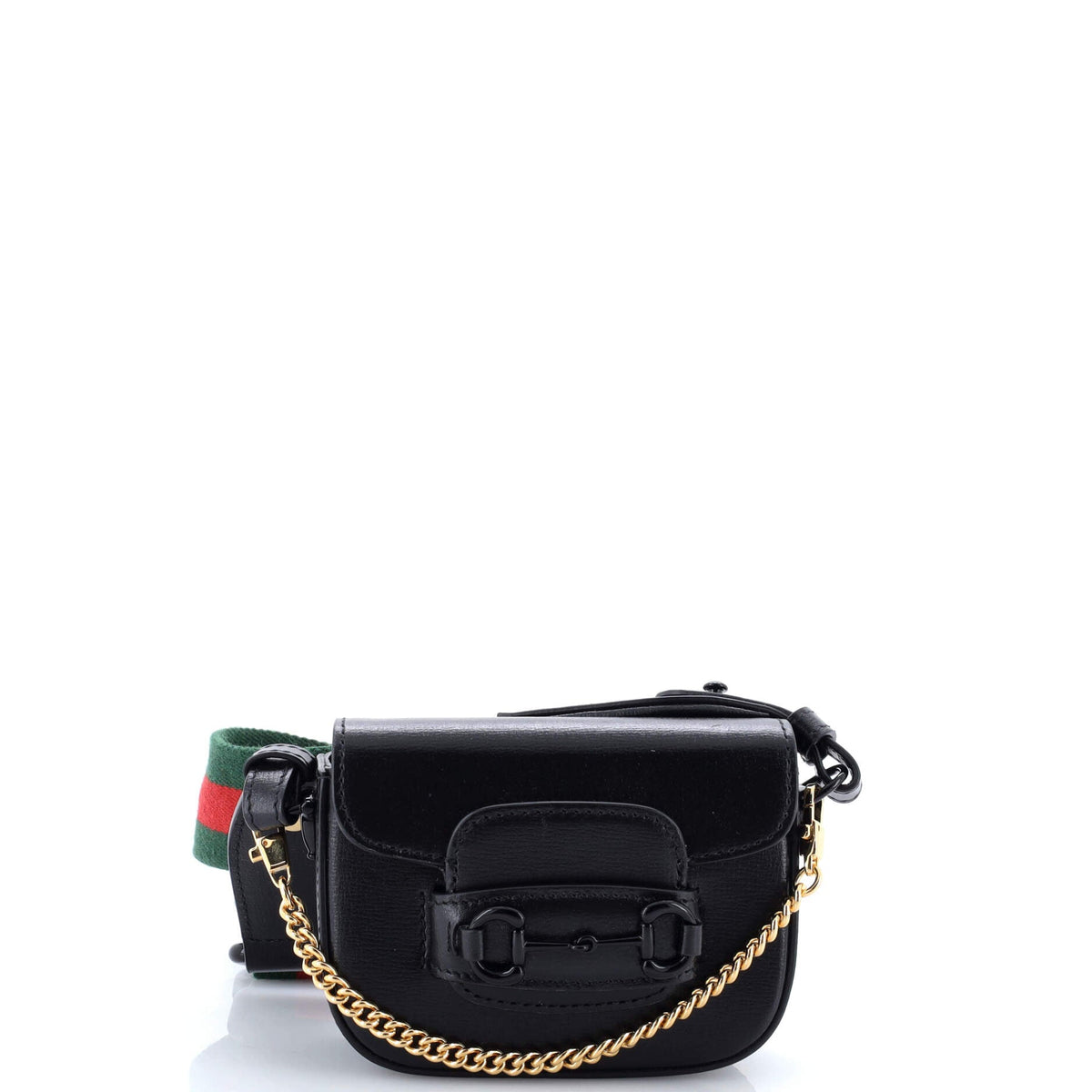Gucci GUCCI Horsebit 1955 Flap Wallet with Strap Leather