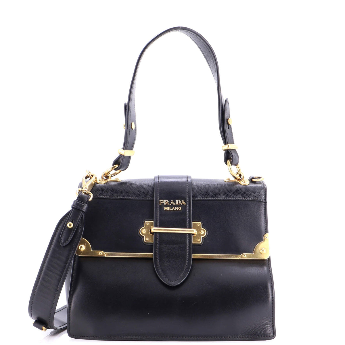 Prada PRADA Cahier Convertible Shoulder Bag City Calf and Saffiano Medium