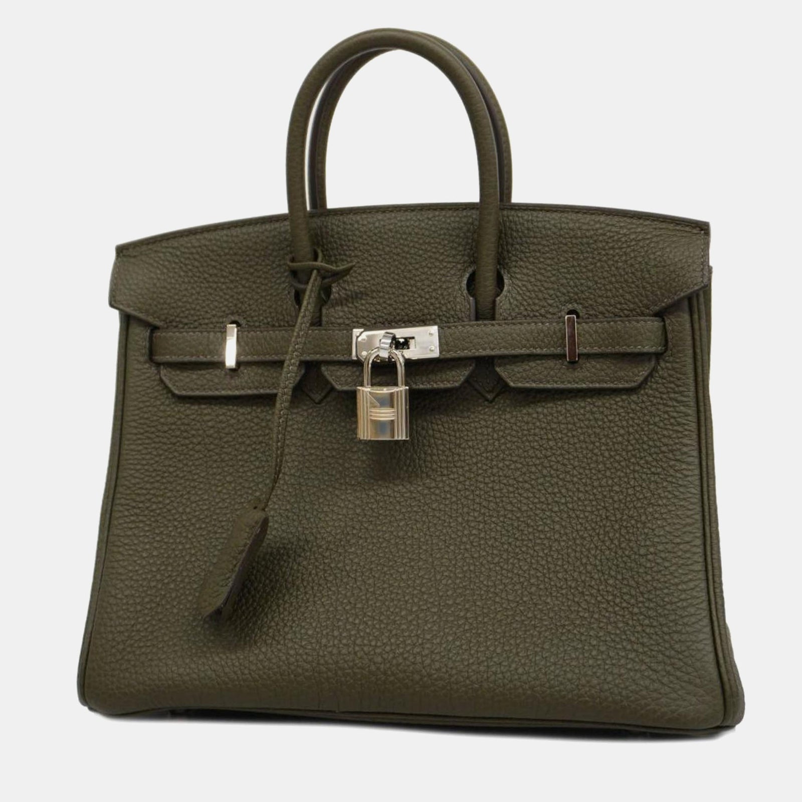 Herm?s Sac fourre-tout Birkin 25 en cuir vert olive Togo