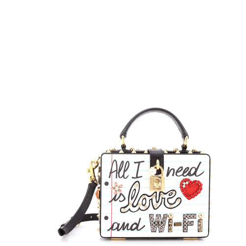 Treasure Box Bag Embellished Printed Leather Small