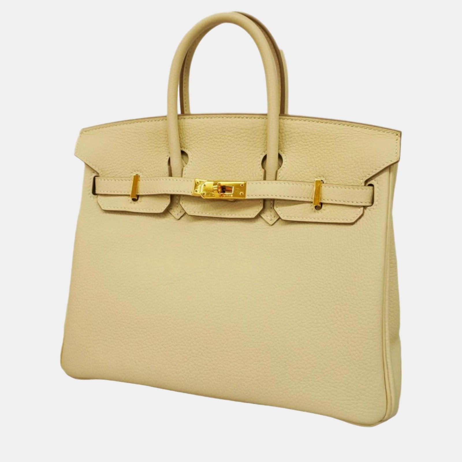 Herm?s Sac fourre-tout Birkin 25 en cuir Togo crème