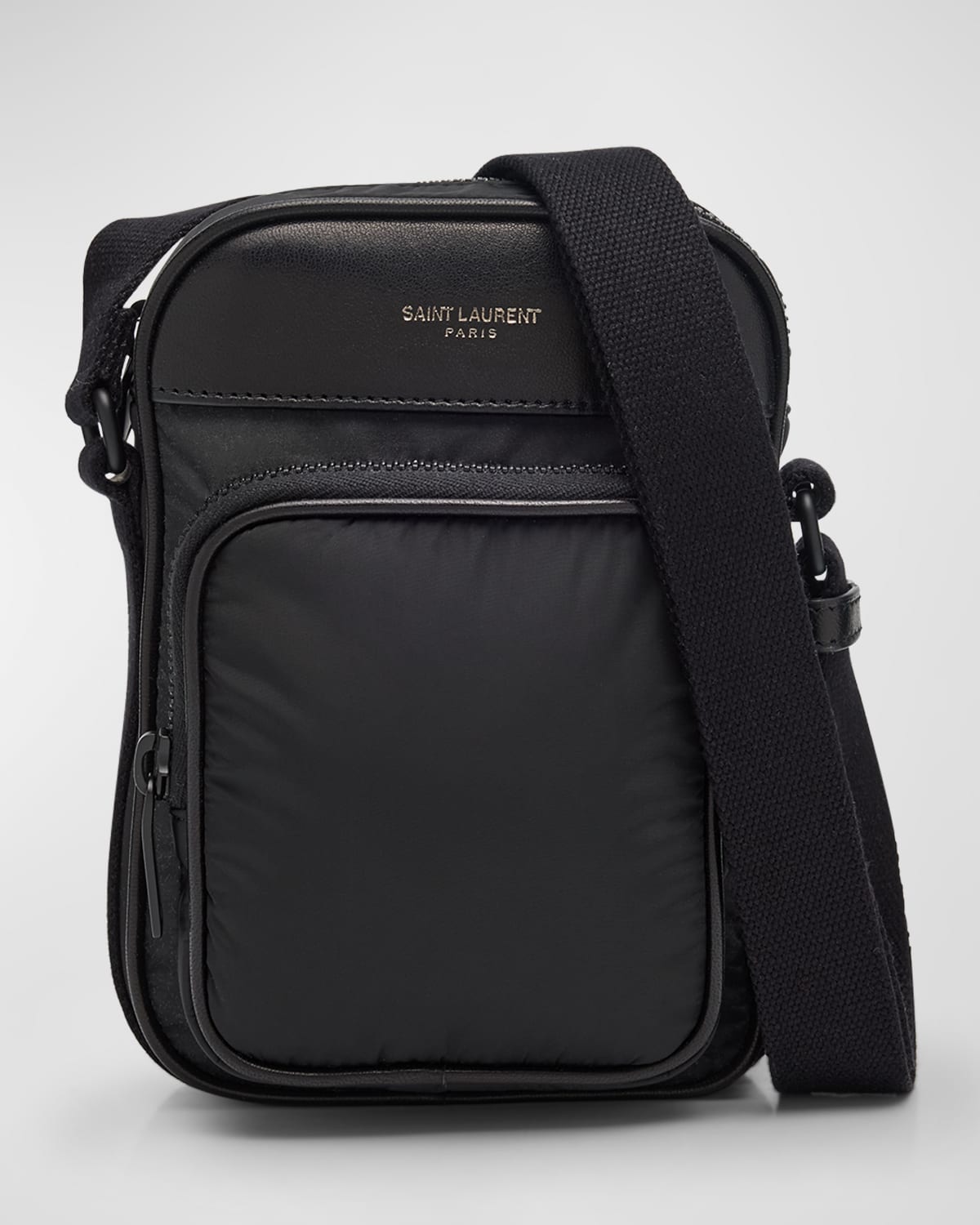 Saint Laurent Men's City Mini Crossbody Bag in Nylon