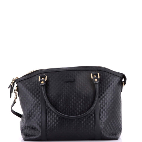 GUCCI Britt Convertible Dome Satchel Microguccissima Leather Medium