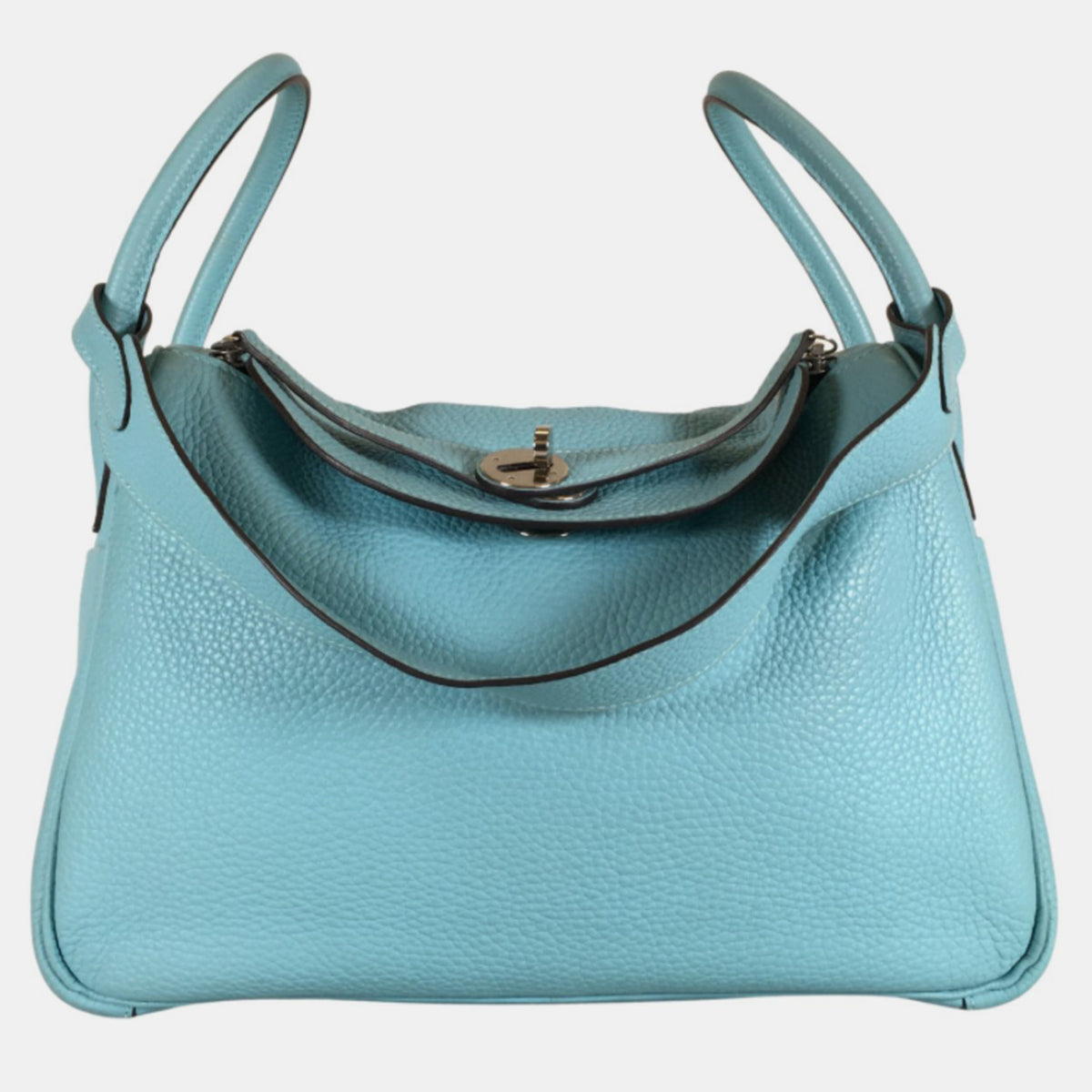 Hermès Blue Atoll Clemence Lindy 30 Handbag