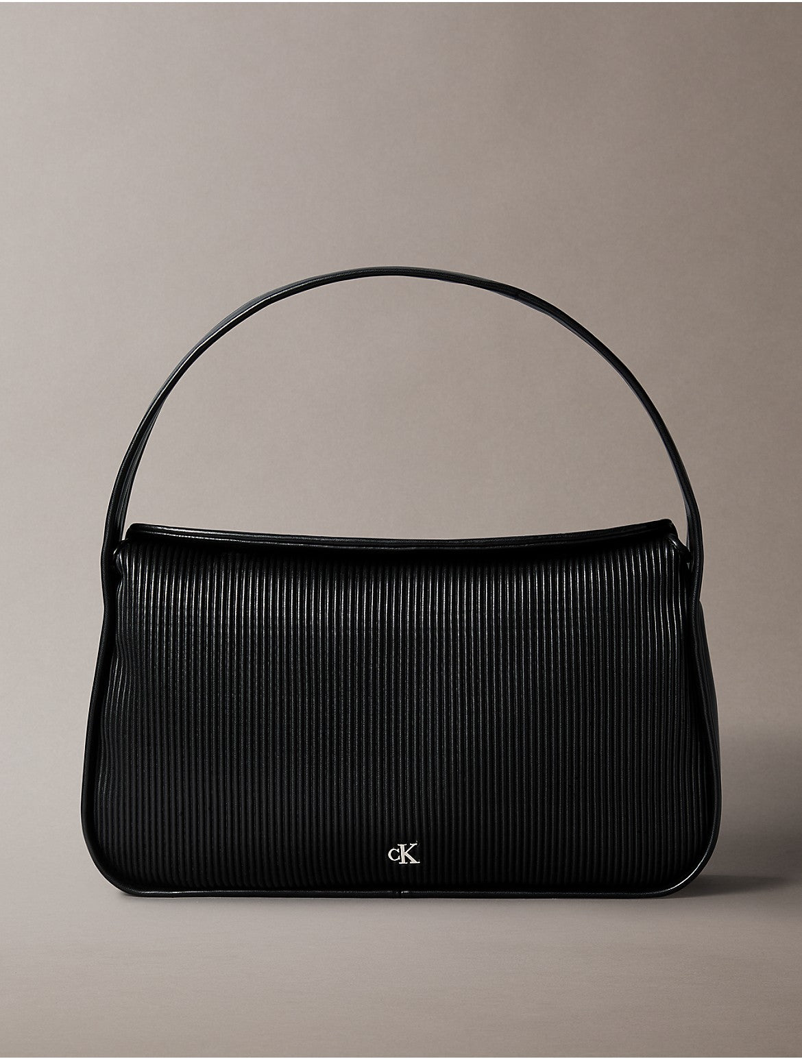 Calvin Klein Women's Ribbed Shoulder Bag - Black