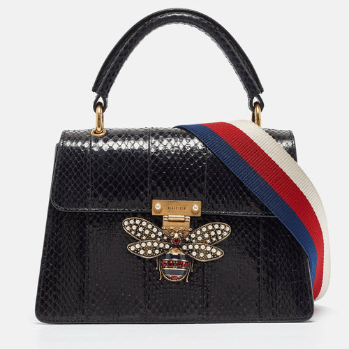 Black Water Snake Small Queen Margaret Top Handle Bag
