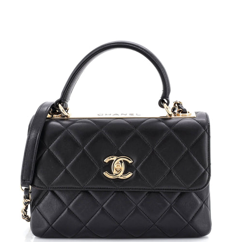 CHANEL Trendy CC Top Handle Bag Quilted Lambskin Small