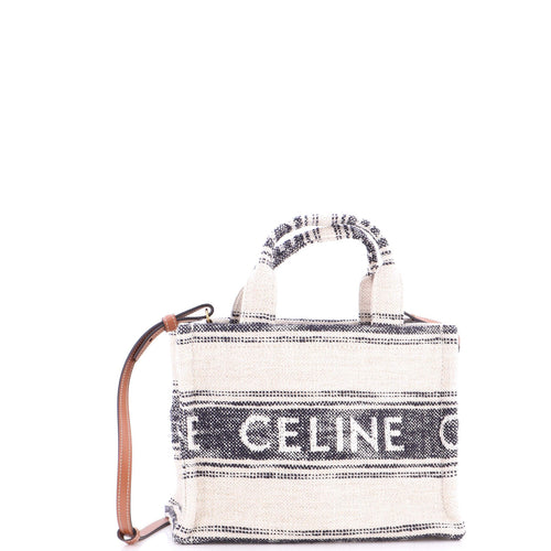 CELINE Cabas Thais Tote Striped Jacquard Textile Small