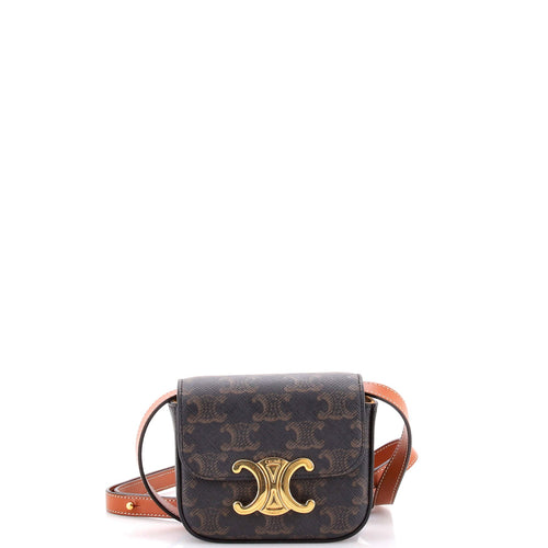 CELINE Triomphe Shoulder Bag Triomphe Coated Canvas Mini