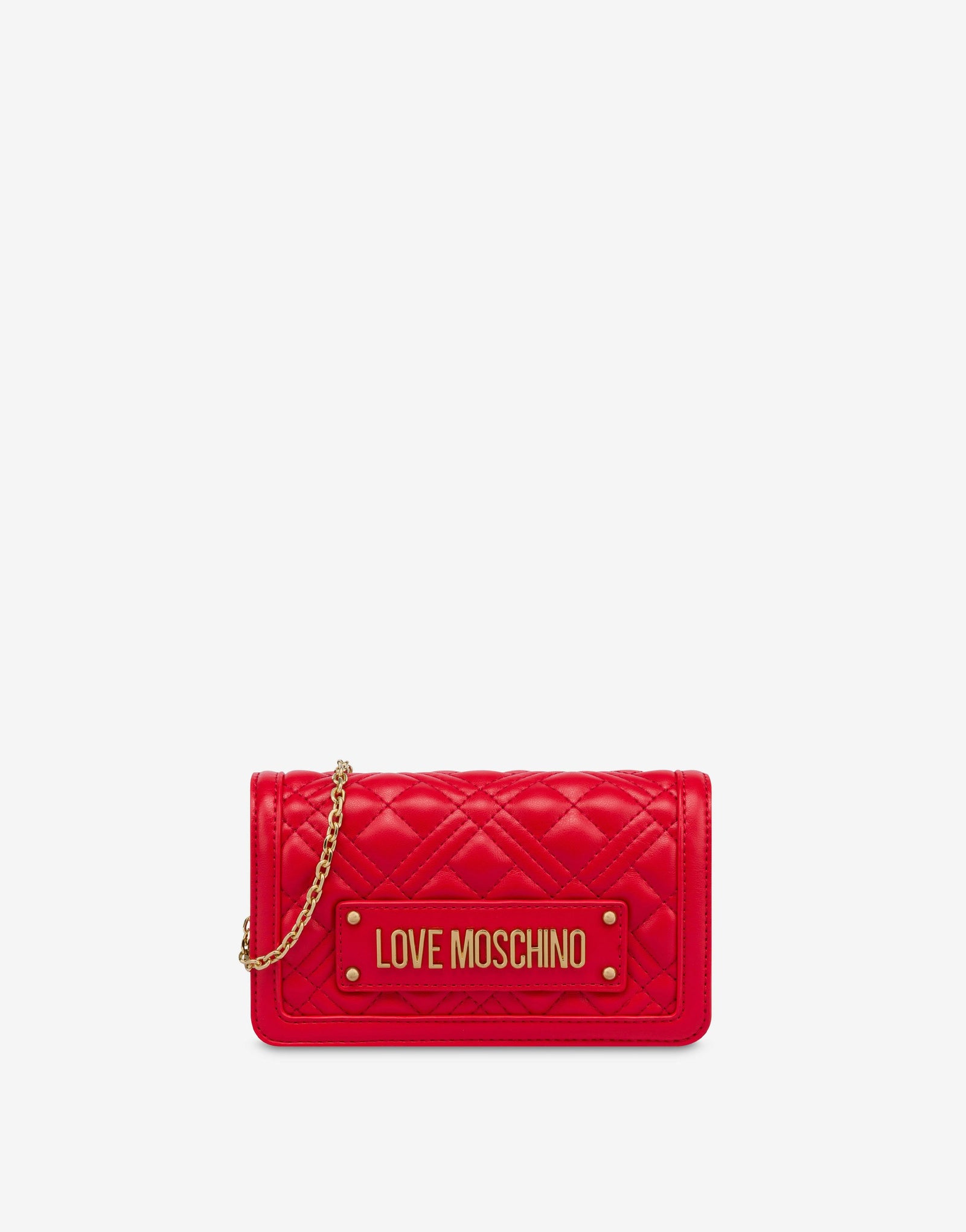 Love Moschino Portefeuille À Chaîne Matelassé Lettering Logo