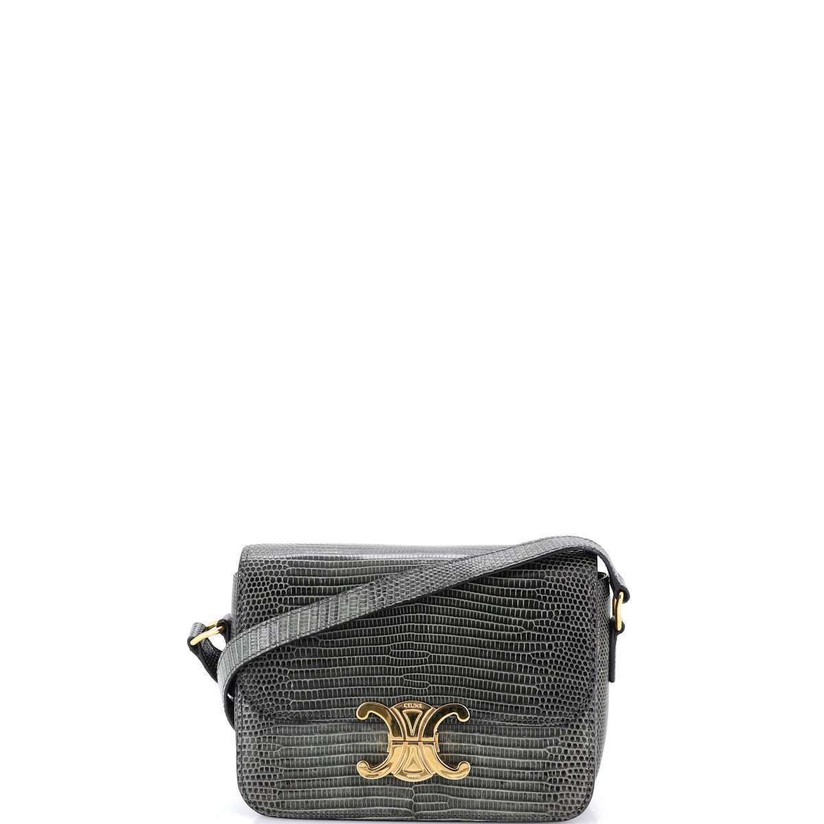 Celine CELINE Triomphe Shoulder Bag Lizard Teen