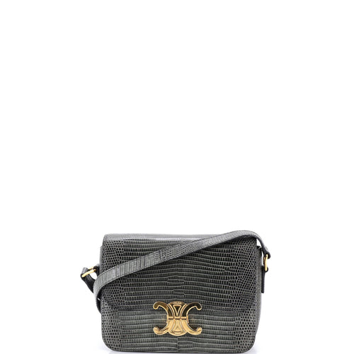 CELINE Triomphe Shoulder Bag Lizard Teen