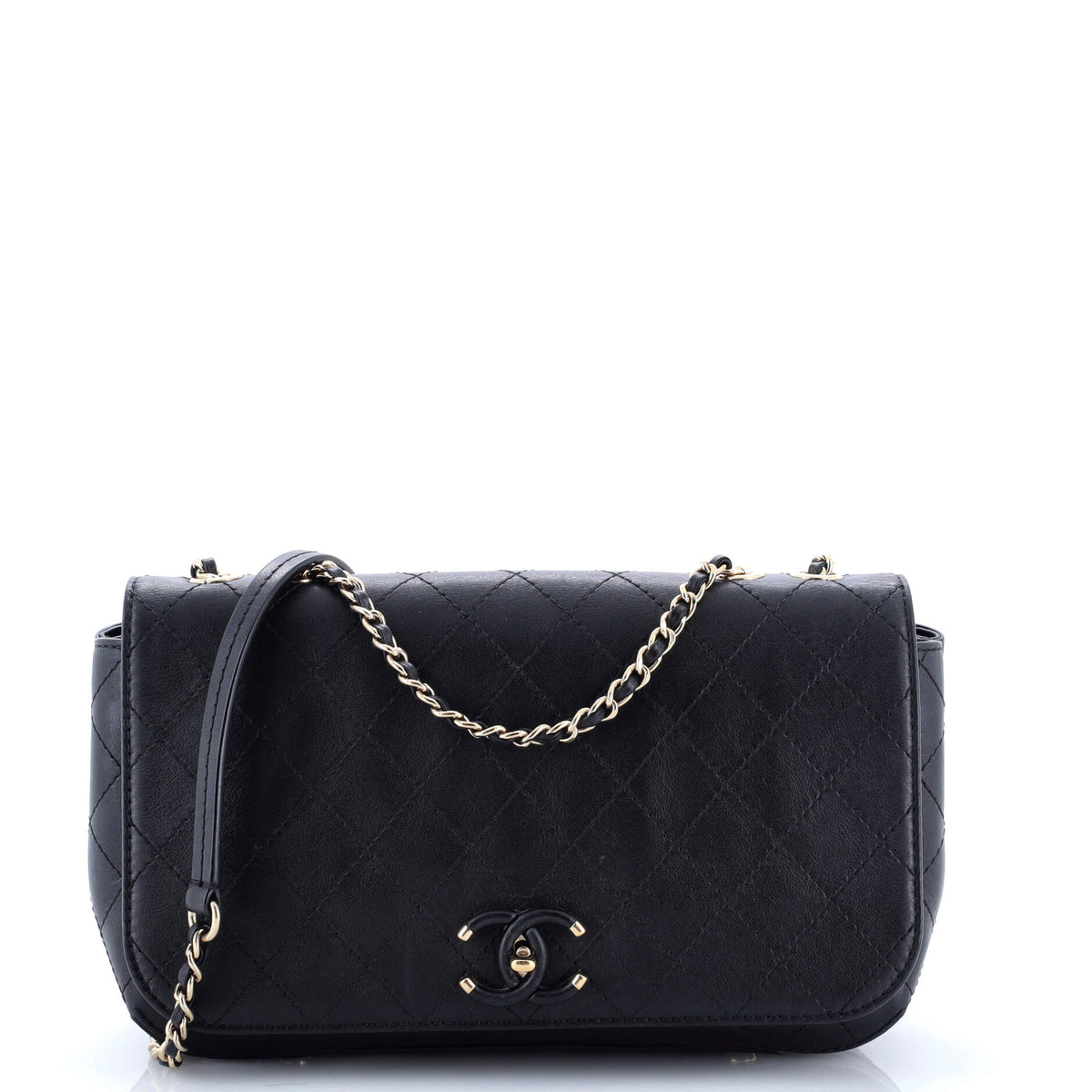 Chanel CHANEL Covered CC Flap Bag Stitched Calfskin Medium