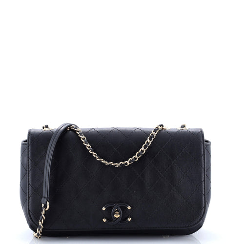 CHANEL Covered CC Flap Bag Stitched Calfskin Medium