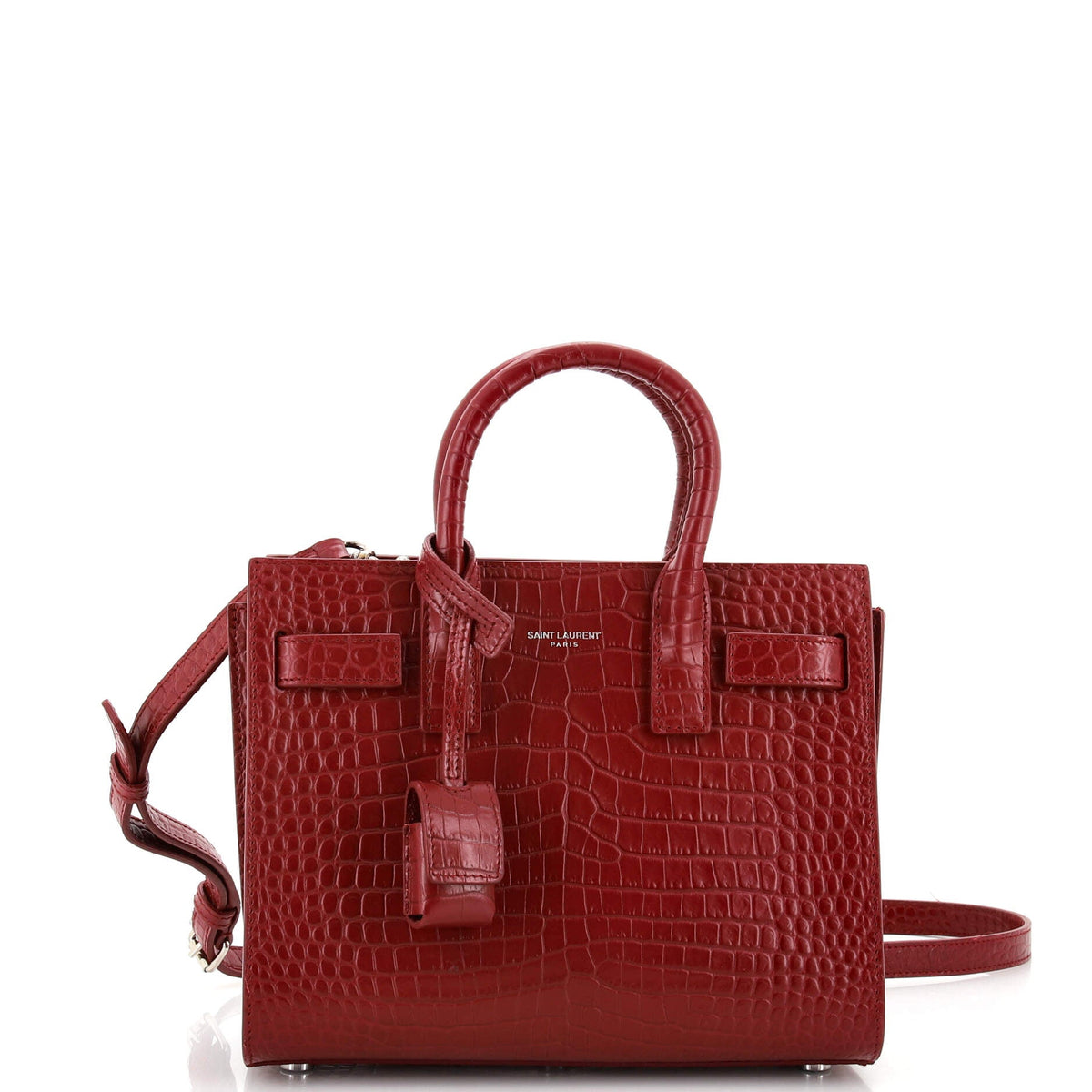 Saint Laurent Sac de Jour NM Bag Crocodile Embossed Leather Baby