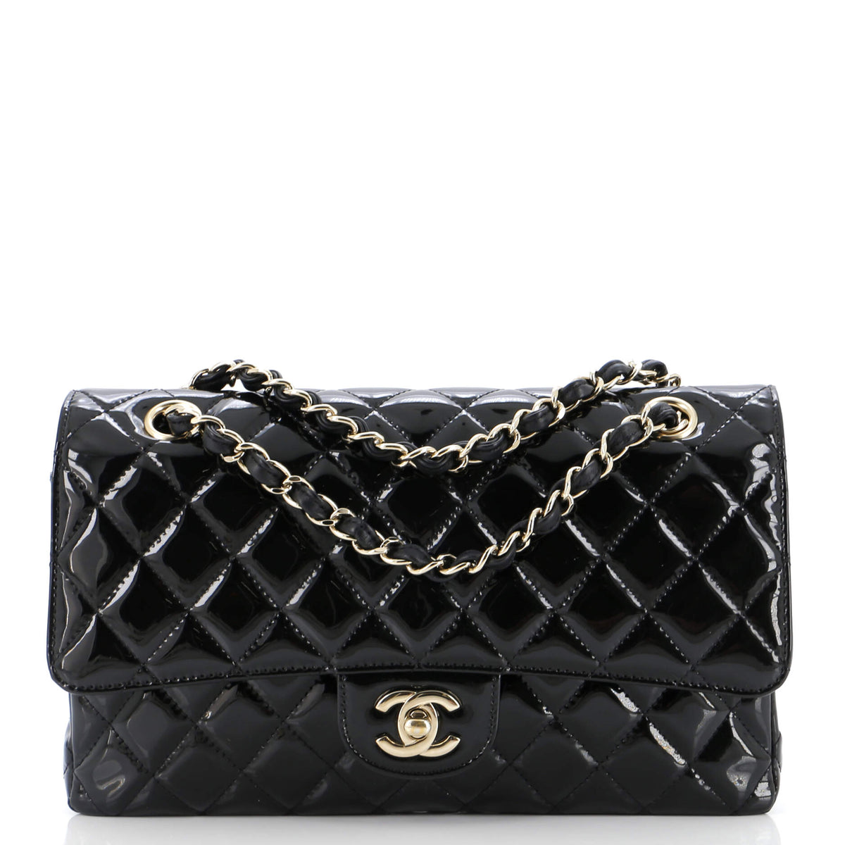 Chanel CHANEL Classic Double Flap Bag Quilted Patent Medium