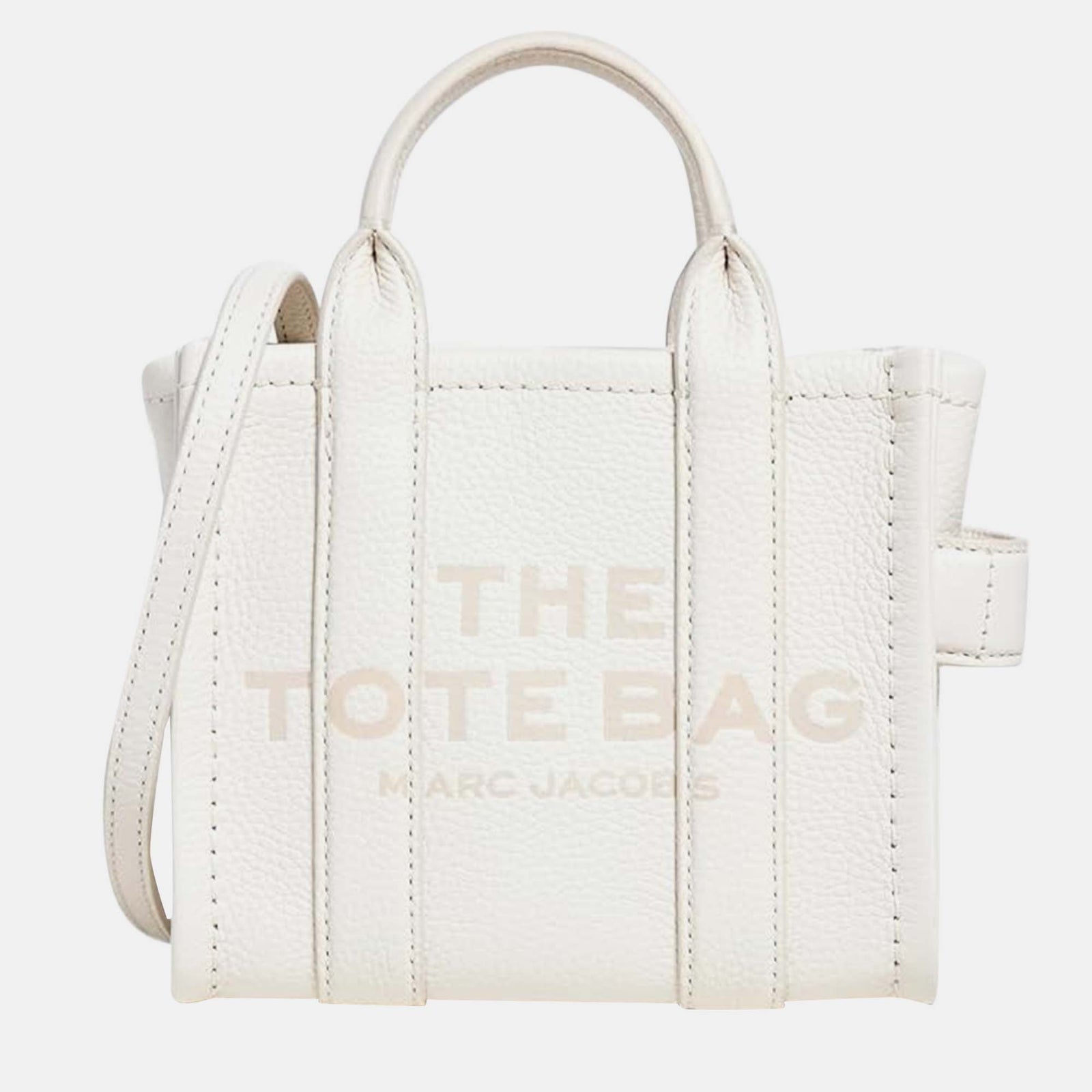 Marc Jacobs White Leather Women's The Mini Tote Bag