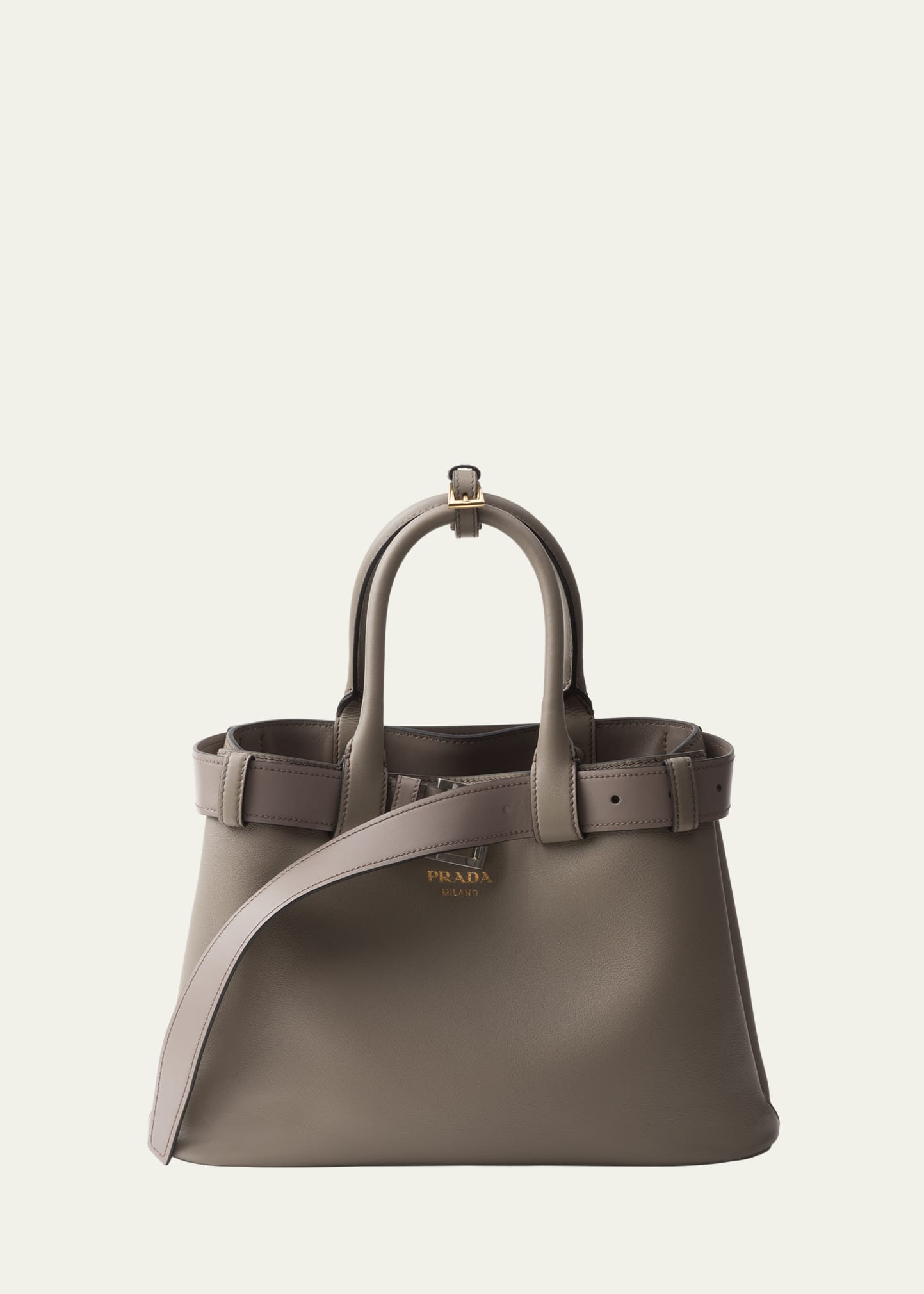 Prada Medium Grain Leather Top-Handle Bag