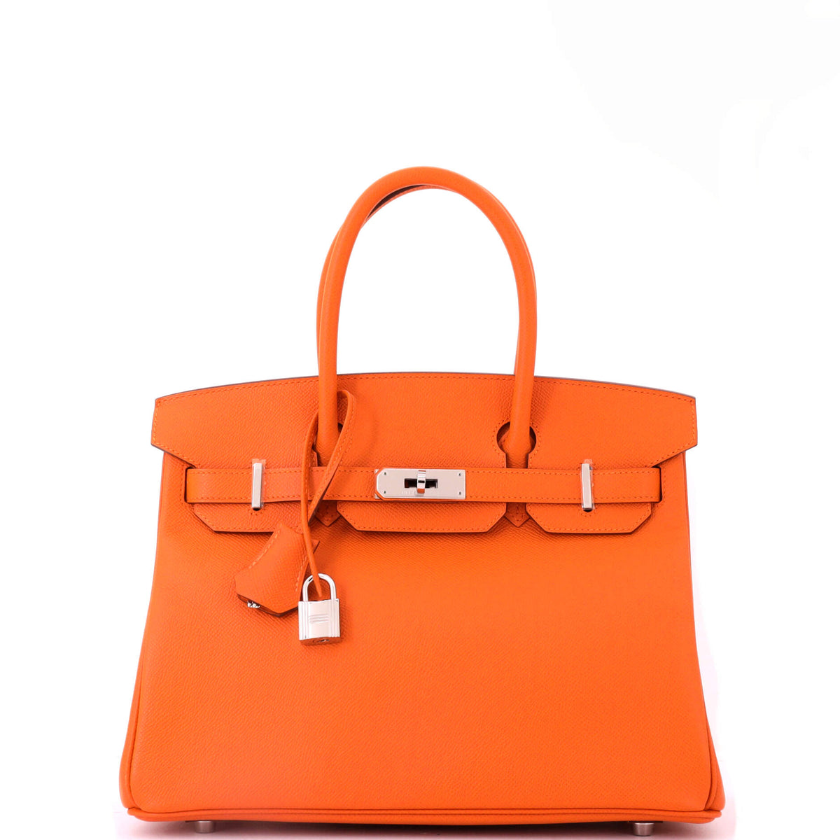 Herm?s Birkin Handbag Orange H Epsom with Palladium Hardware 30