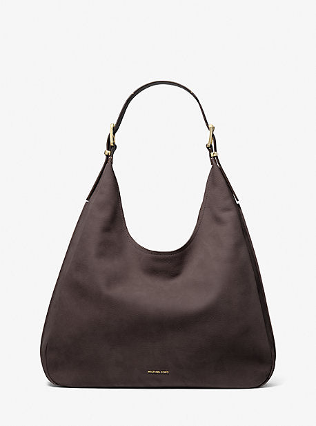 Michael Kors MK Nolita Large Nubuck Hobo Shoulder Bag - Brown - Michael Kors