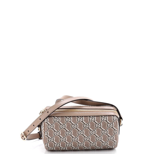 GUCCI Cylindrical Shoulder Bag GG Shadow Coated Canvas Mini