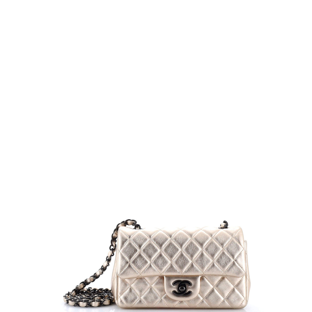 Chanel CHANEL Classic Single Flap Bag Quilted Metallic Lambskin Mini
