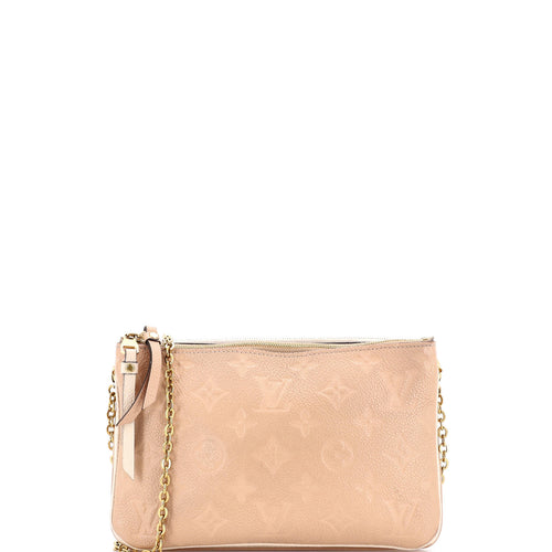 Double Zip Pochette Monogram Empreinte Leather