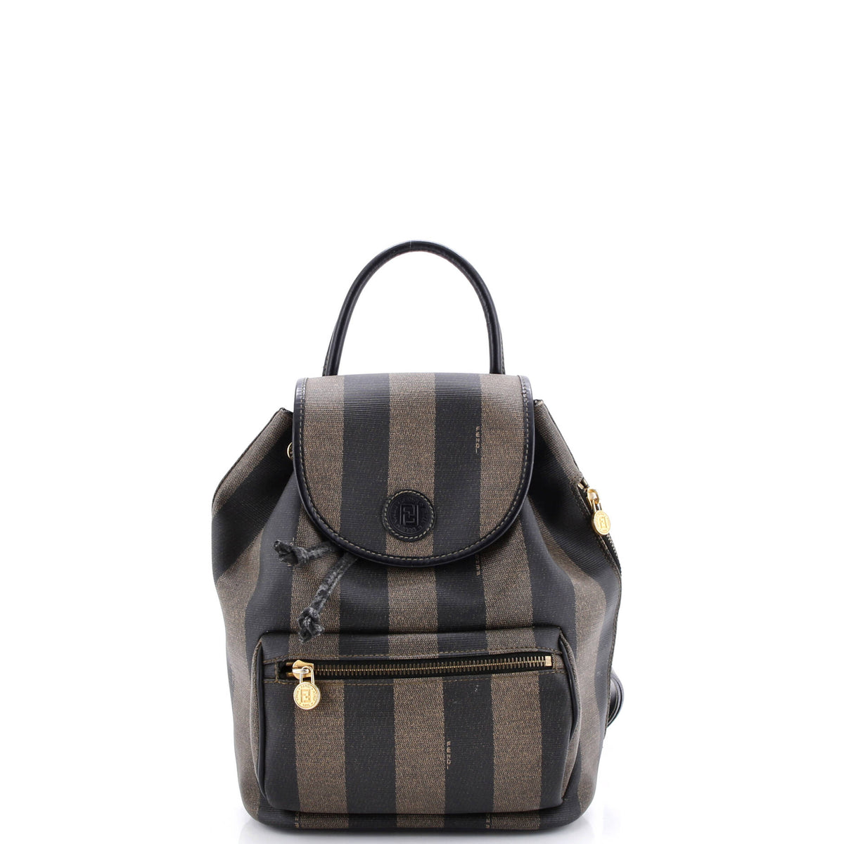 Fendi FENDI Pequin Front Pocket Backpack Coated Canvas Small