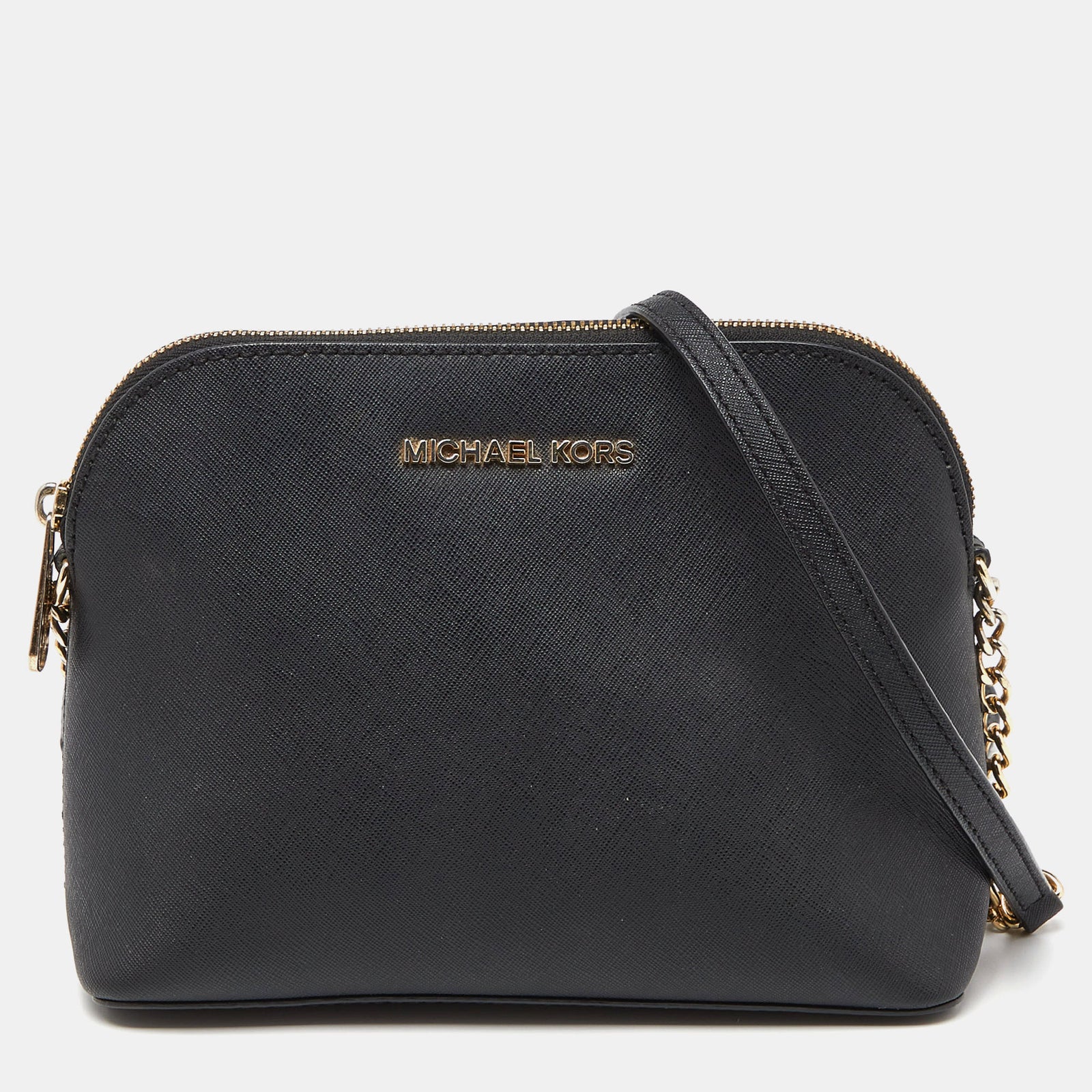 Michael Kors Black Leather Jet Set Crossbody Bag