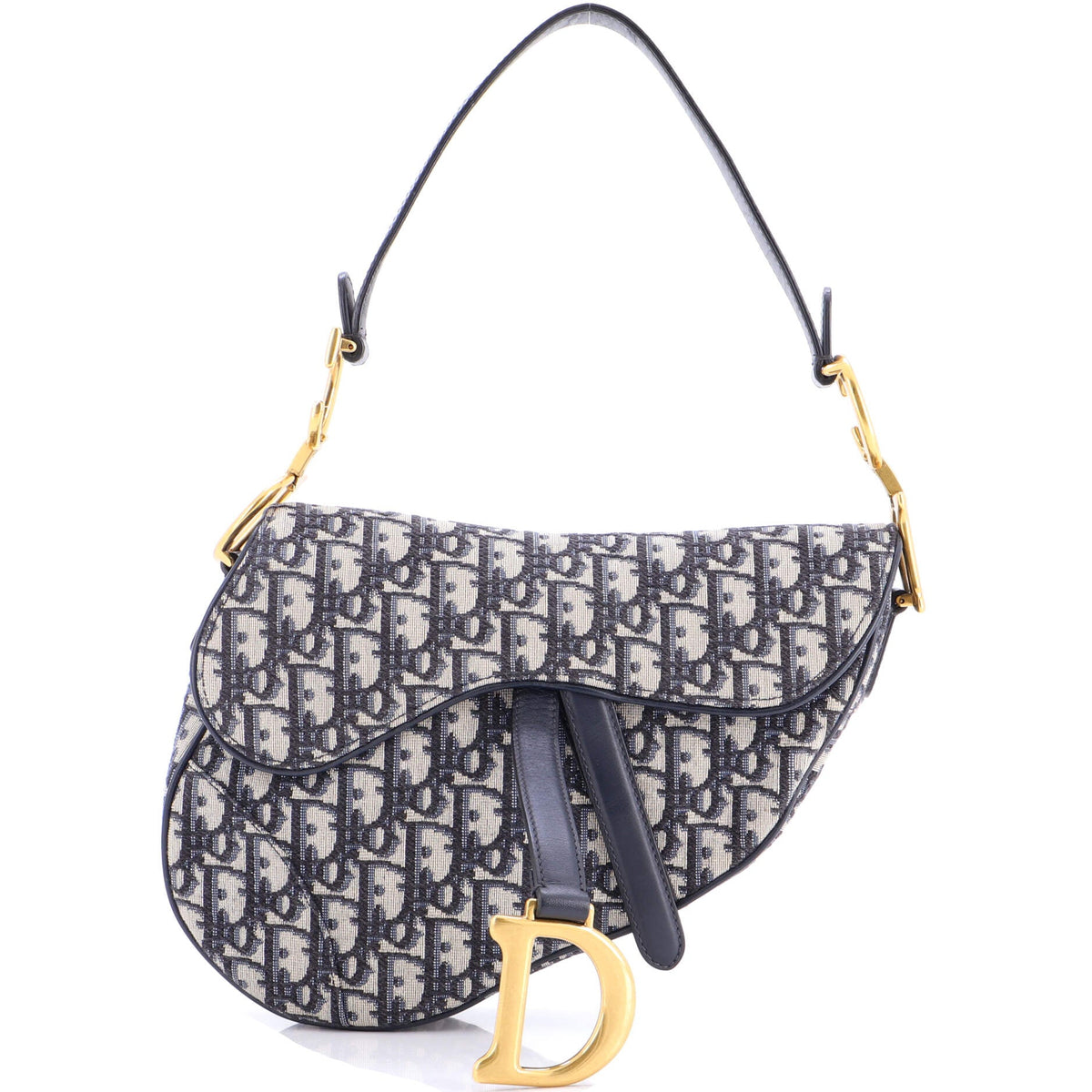 Christian Dior Saddle Handbag Oblique Canvas Medium