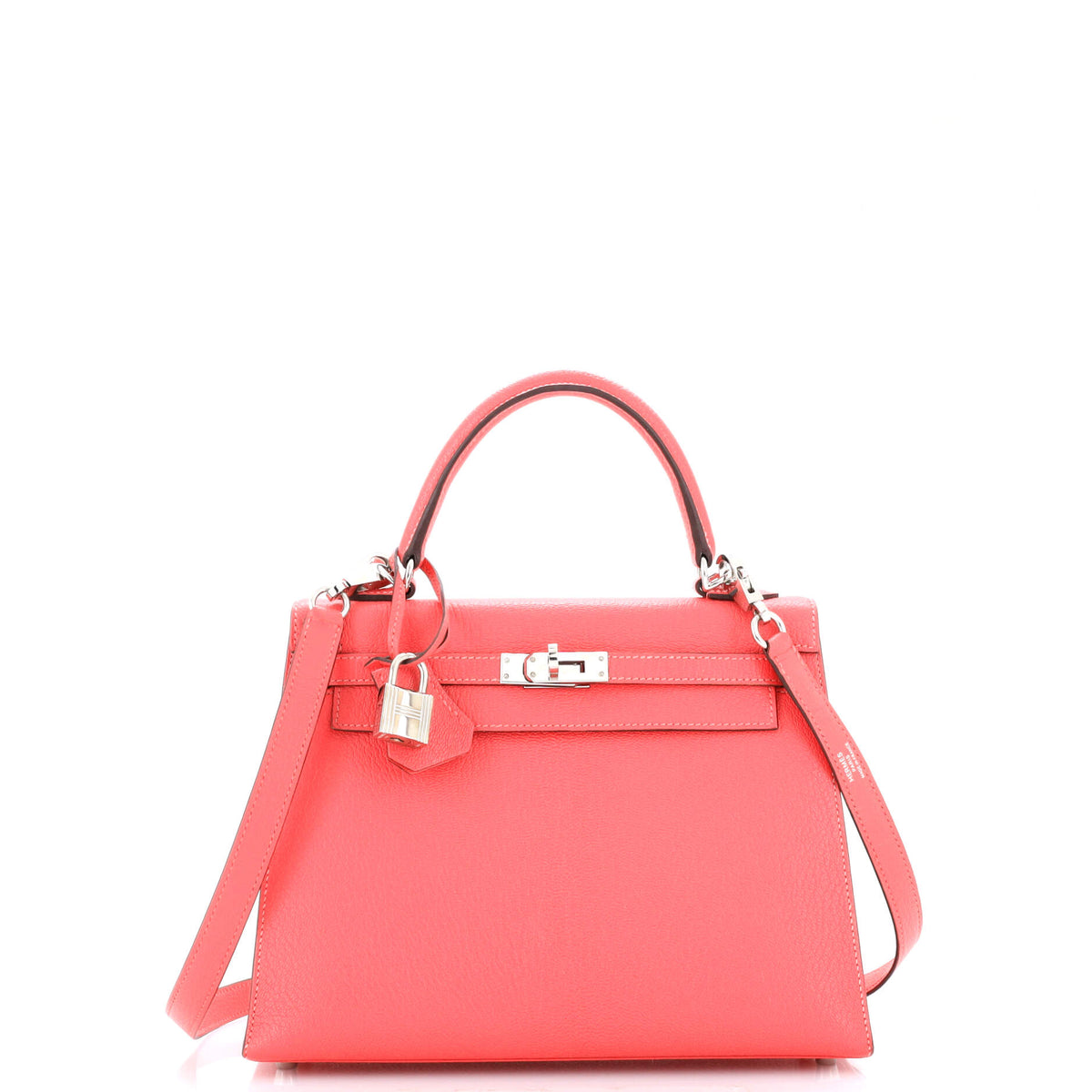 Hermès Kelly Handbag Rose AzalÃ©e Chevre Mysore with Palladium Hardware 25