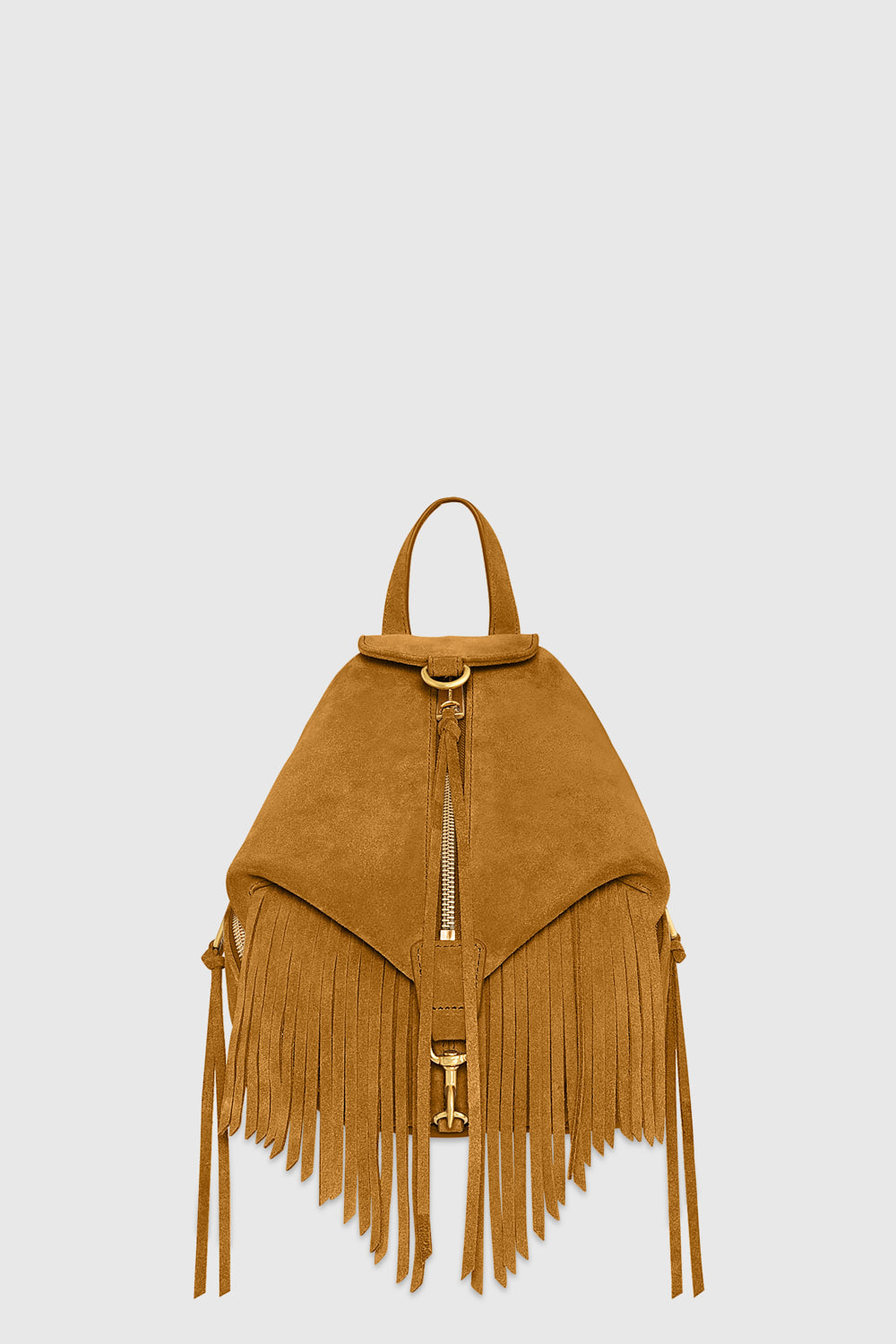 Rebecca Minkoff Convertible Mini Julian Backpack With Fringe Bag In Oro