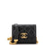 CHANEL Plate Logo CC Flap Card Holder on Chain Quilted Caviar Mini