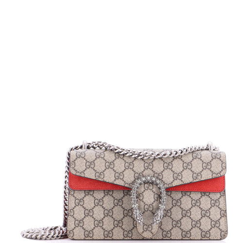 GUCCI Dionysus Bag GG Coated Canvas with Crystal Embellished Metal Small
