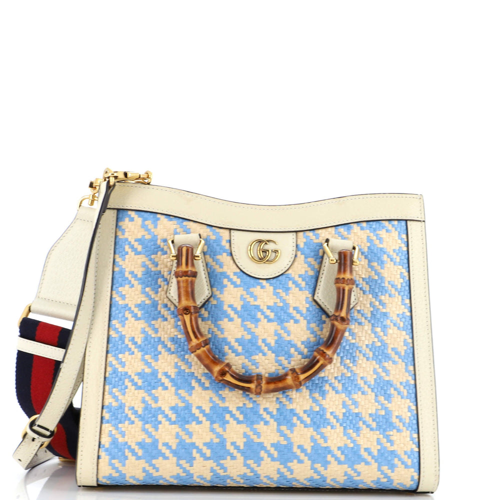 GUCCI Diana NM Tragetasche mit Bambusgriff, GG Bast, klein