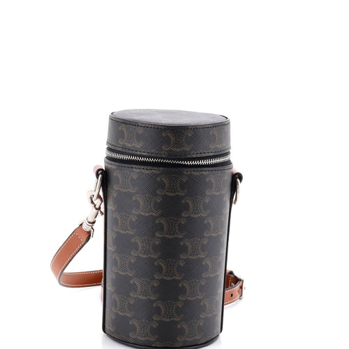 CELINE Vertical Cylinder Bag Triomphe Coated Canvas
