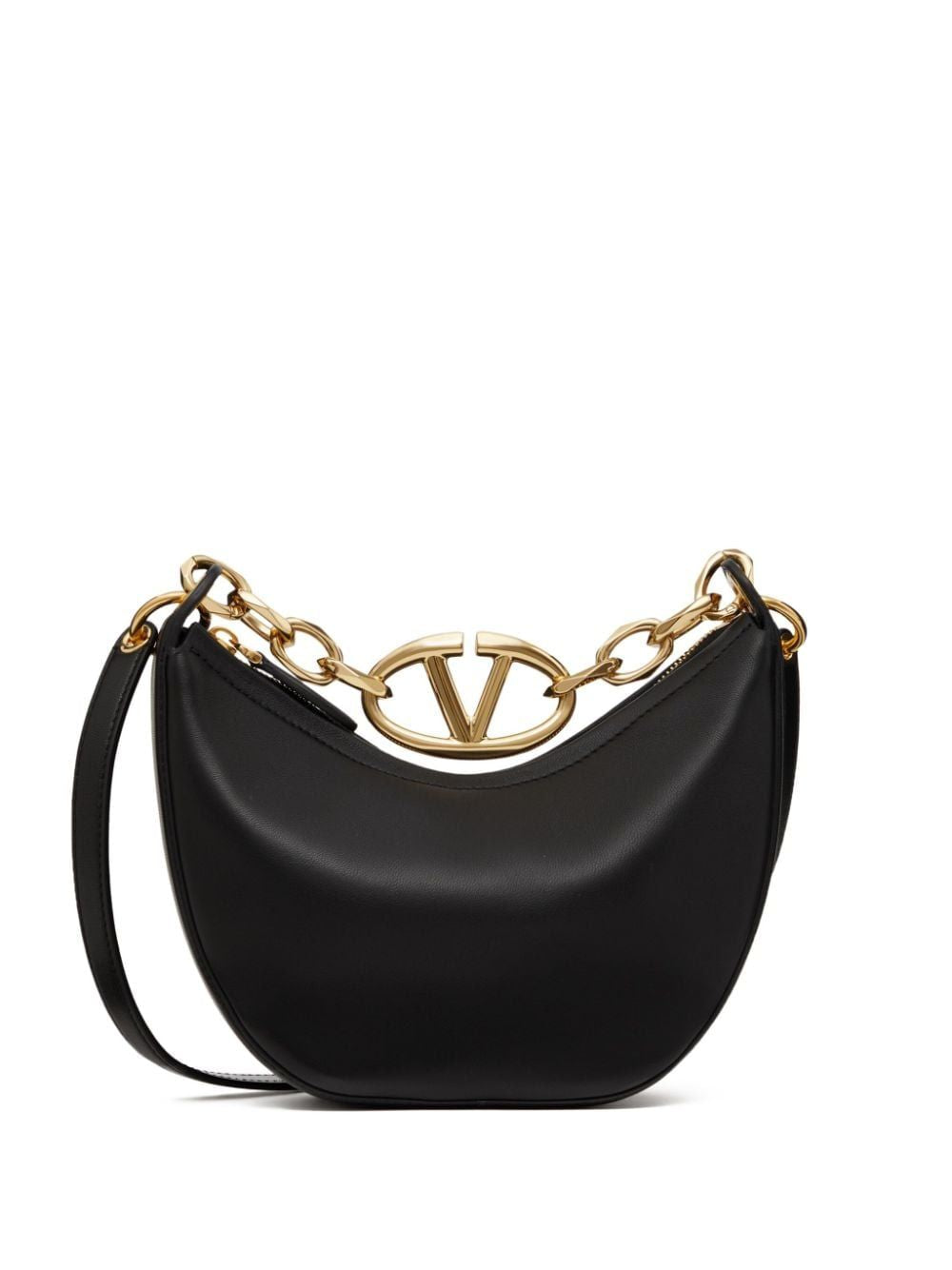 Valentino Garavani Women's Vlogo Moon Bag Mini Hobo in Nero | 5W2B0Q43PHV