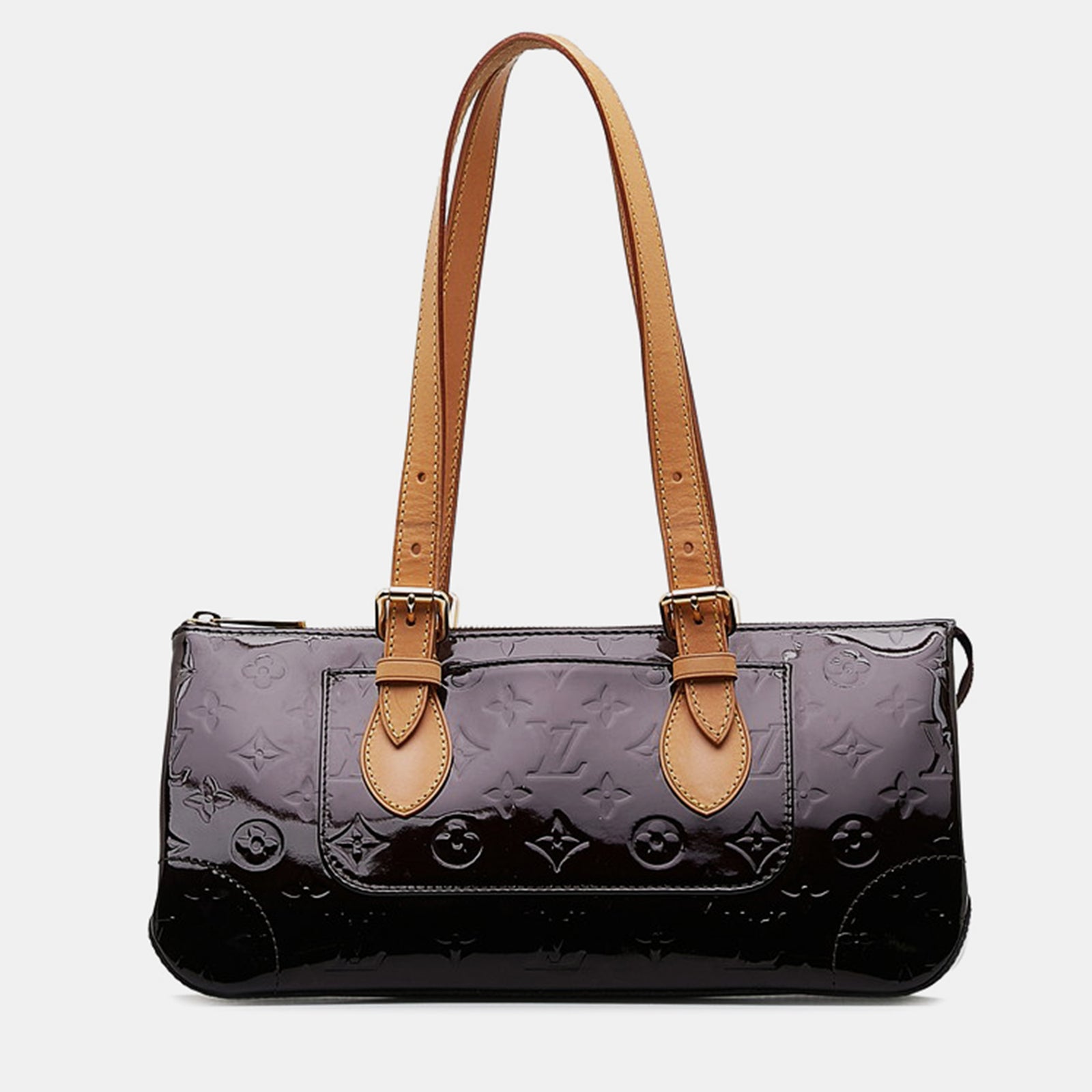 Louis Vuitton Lilafarbene Rosewood Avenue-Tasche aus Leder mit Monogramm-Vernis