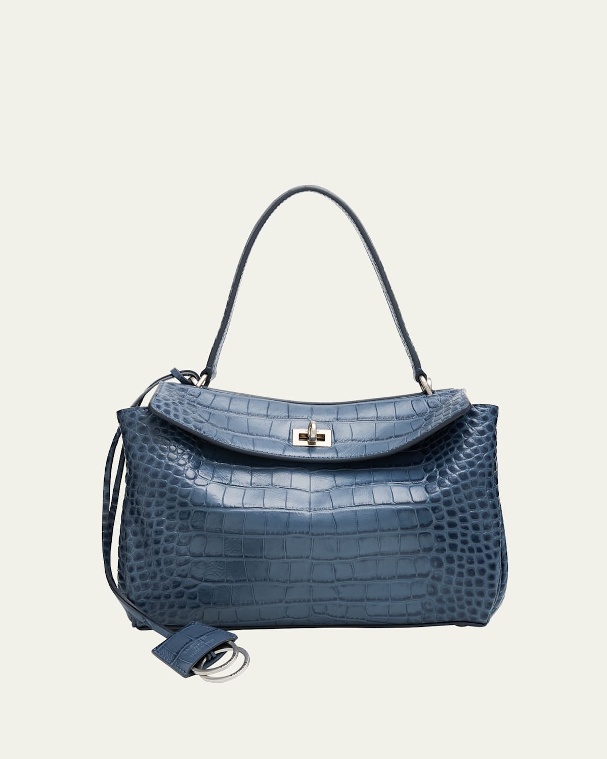 Boss Rodeo Croc-Embossed Leather Top-Handle Bag
