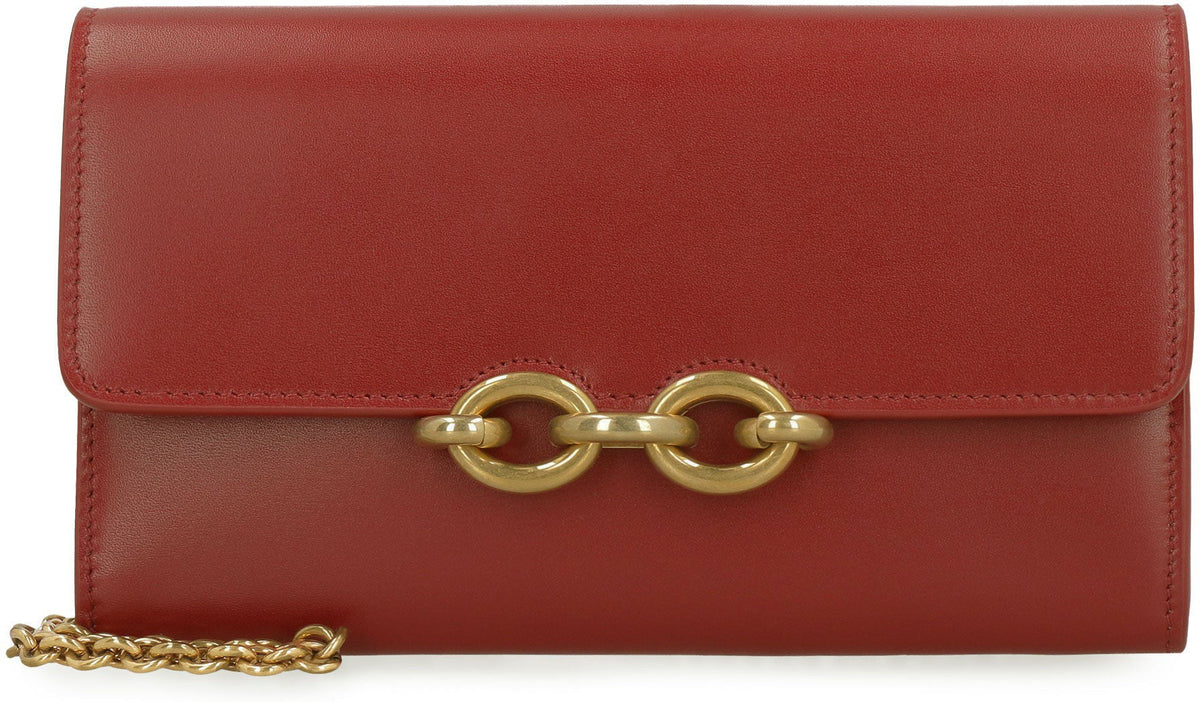 Saint Laurent Women's Maillon Leather Wallet On Chain in Burgundy | 6966080SX0W Color 6008